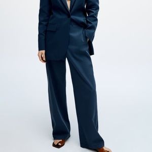 Zara Wide Leg pants with side stripe - dark blue